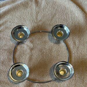 Silver Metal Candle Holder